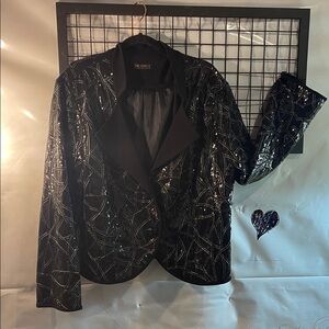 Picadilly Fashion Black Sequin Blazer